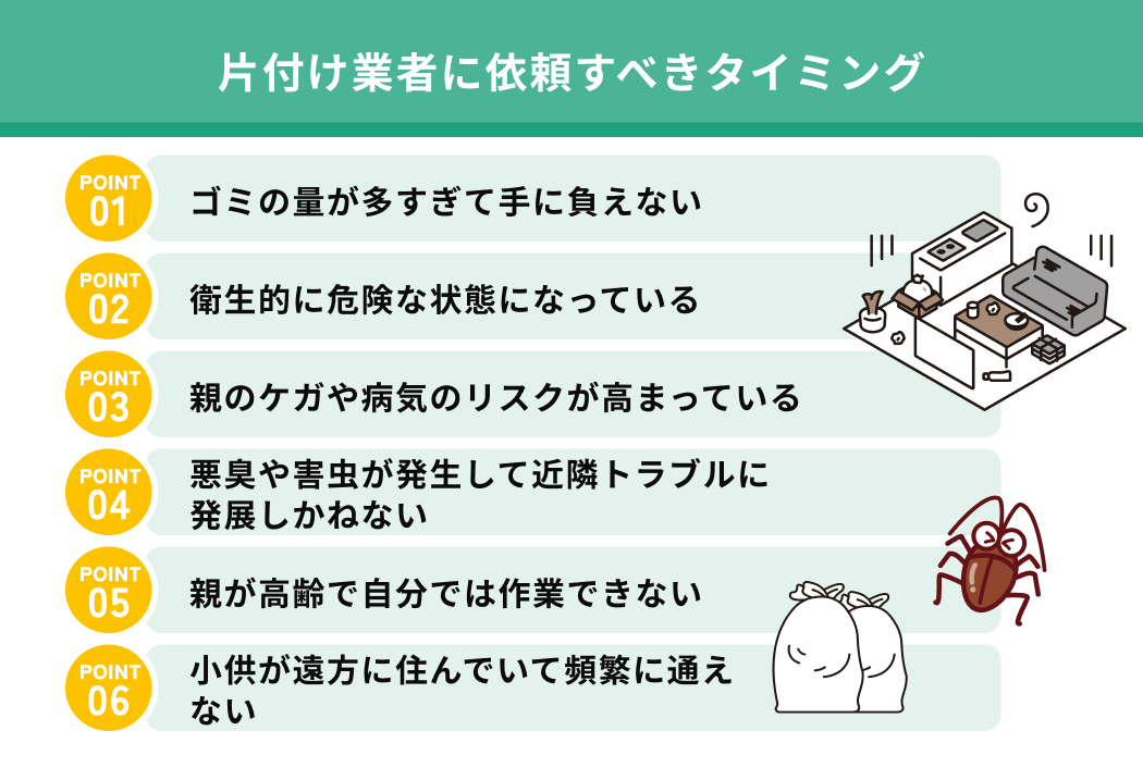 片付け業者に依頼すべきタイミング