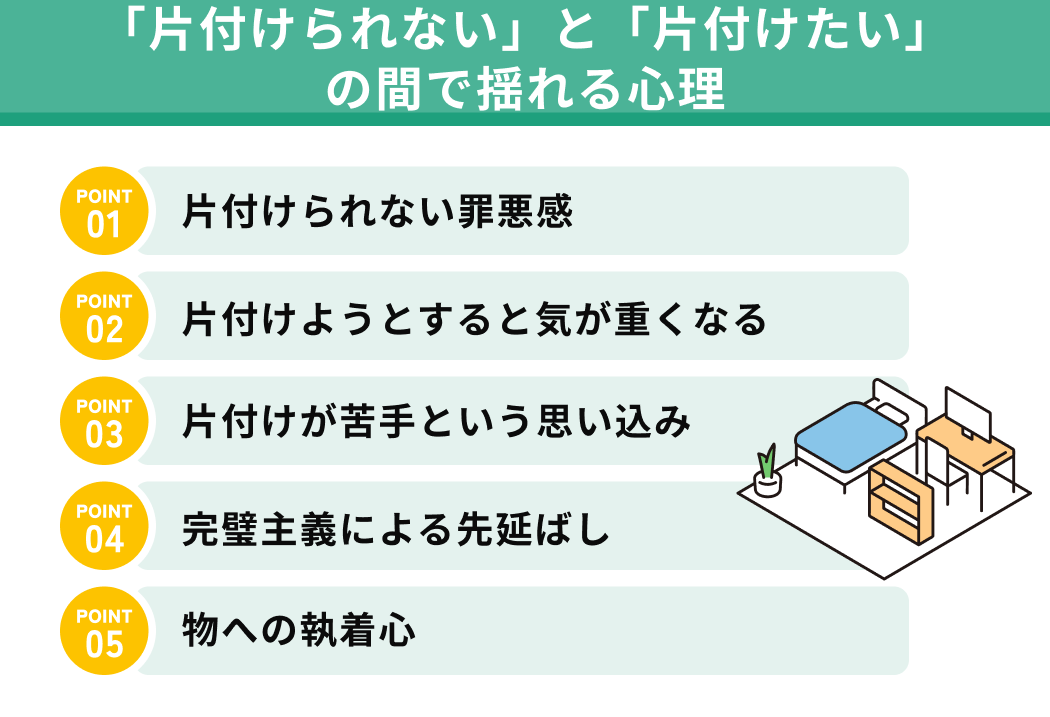 「片付けられない」と「片付けたい」の間で揺れる心理