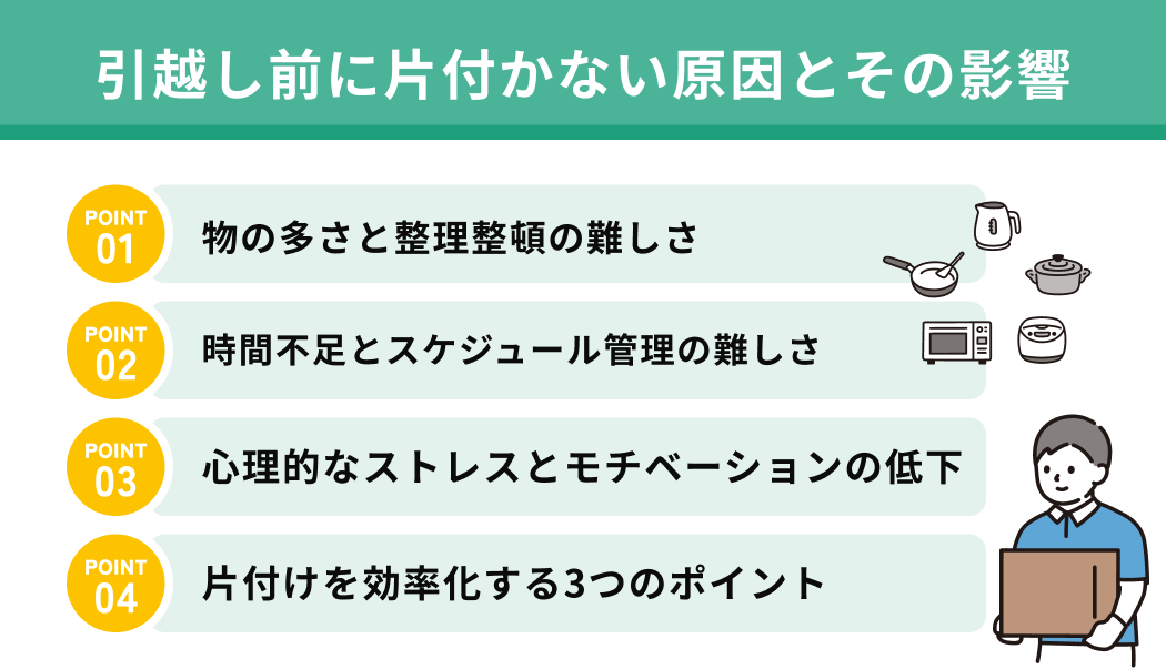 引越し前に片付かない原因とその影響