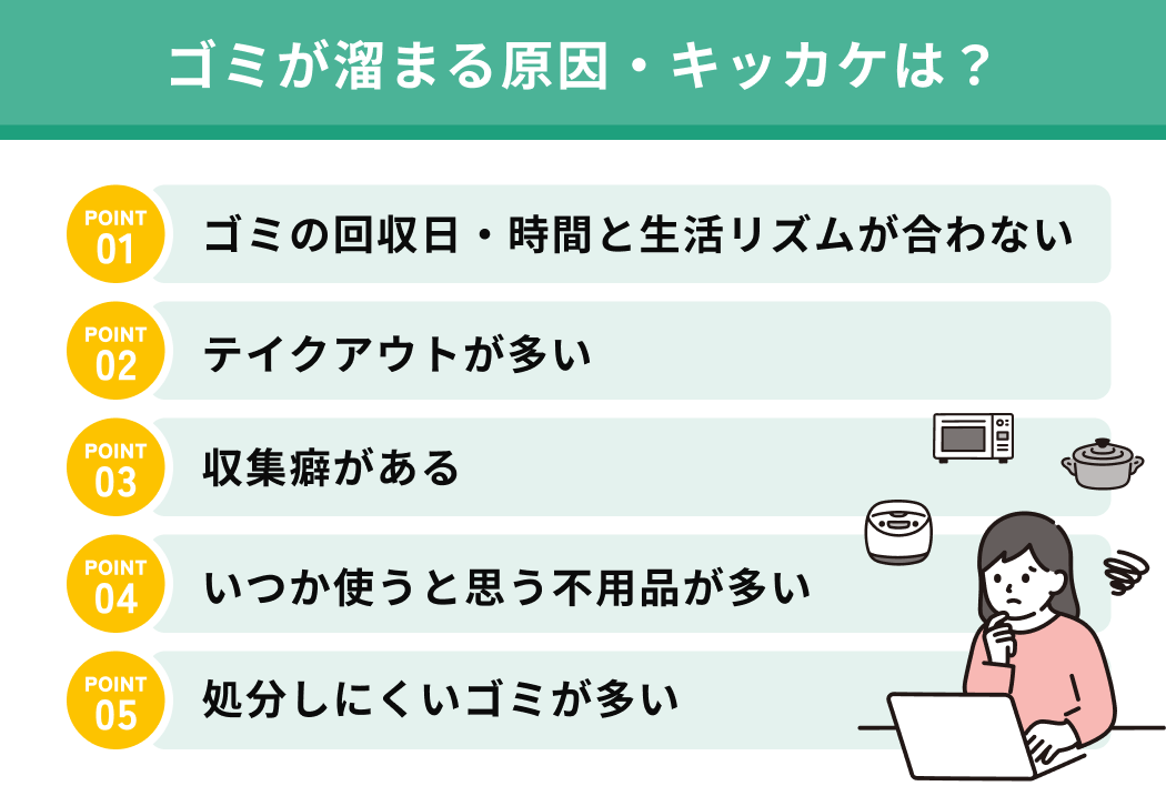 ゴミが溜まる原因・キッカケは？