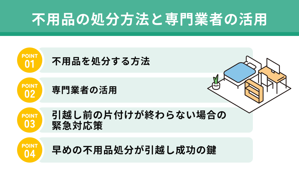 不用品の処分方法と専門業者の活用